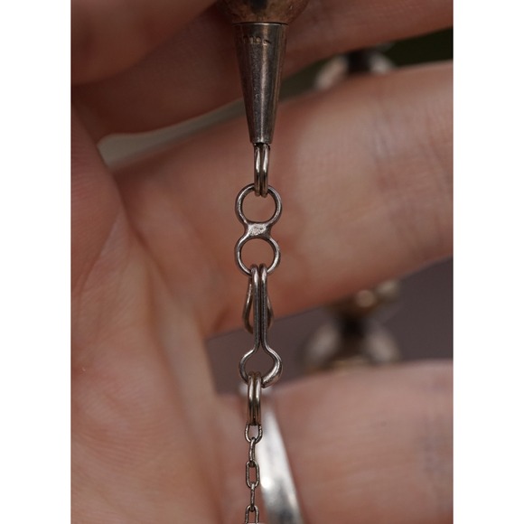 Heavy 108g Indian Sterling Silver Navajo Pearls Necklace Hand Stamped Graduated - Picture 12 of 12